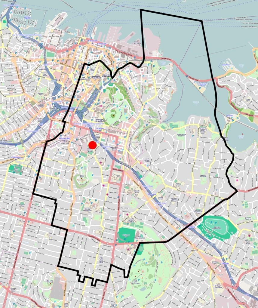 Auckland gümnaasiumis tsooni kaarti