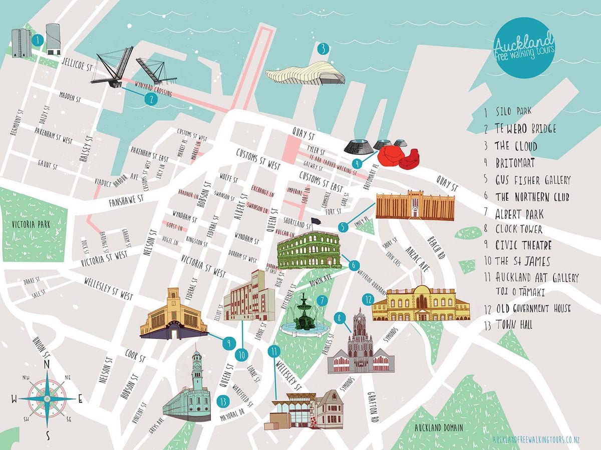 Auckland city kõnnib kaart