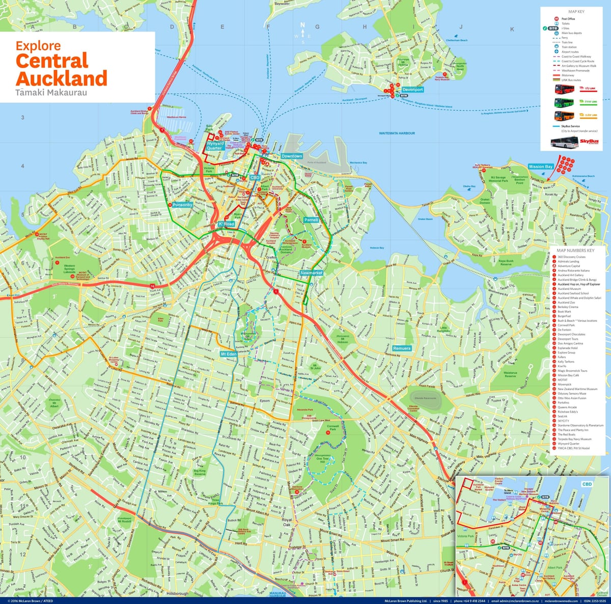 Auckland kaart, Uus-Meremaa