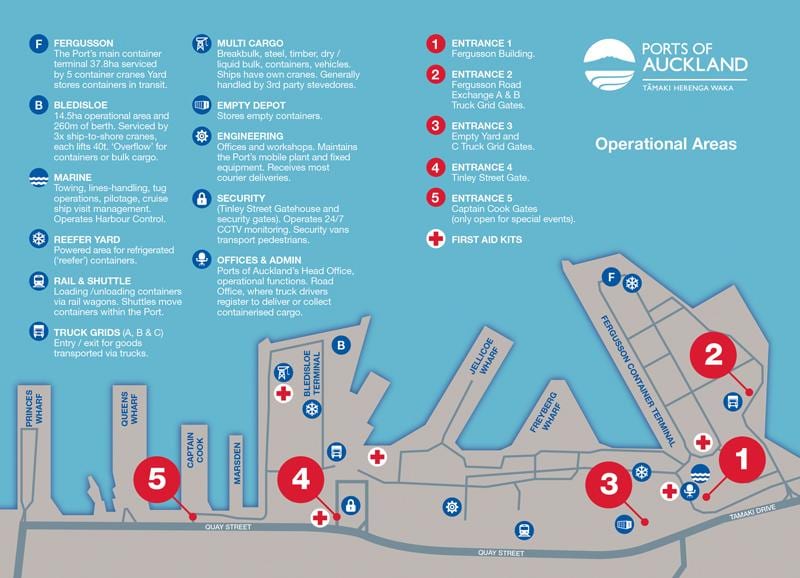 port of Auckland kaart