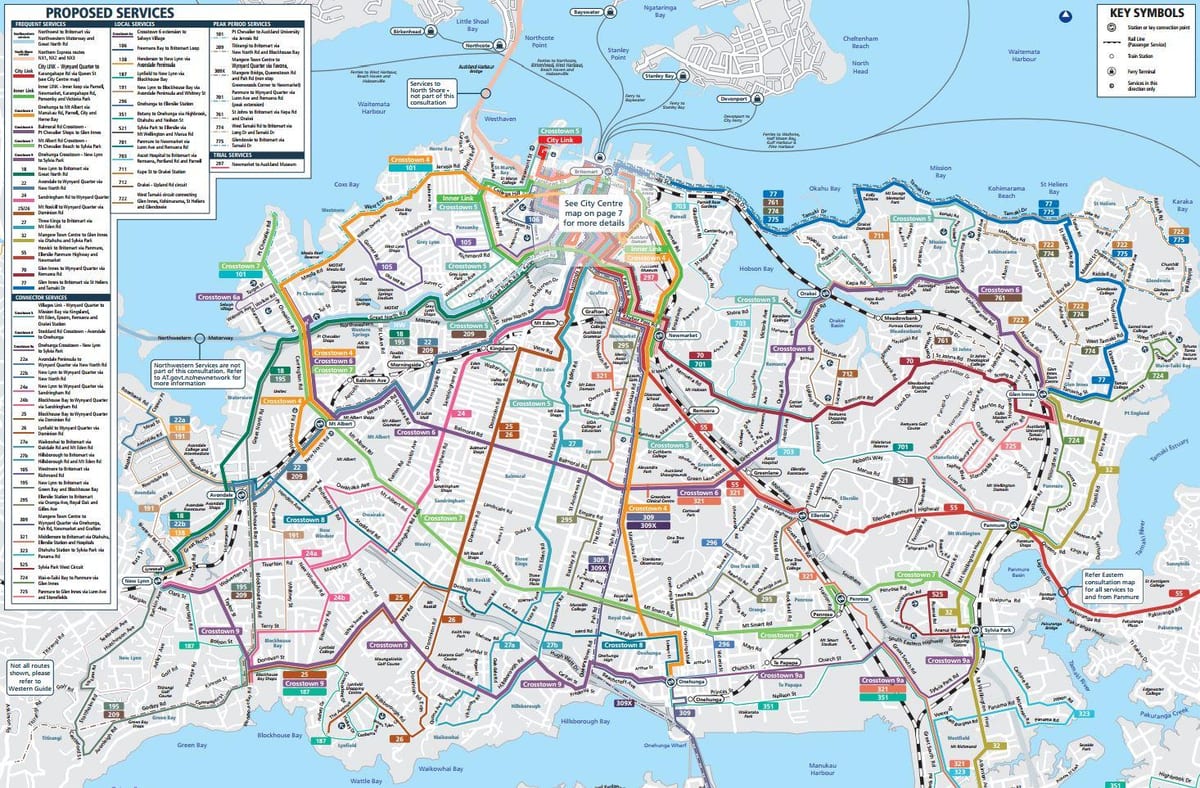 Auckland ühistranspordi kaart
