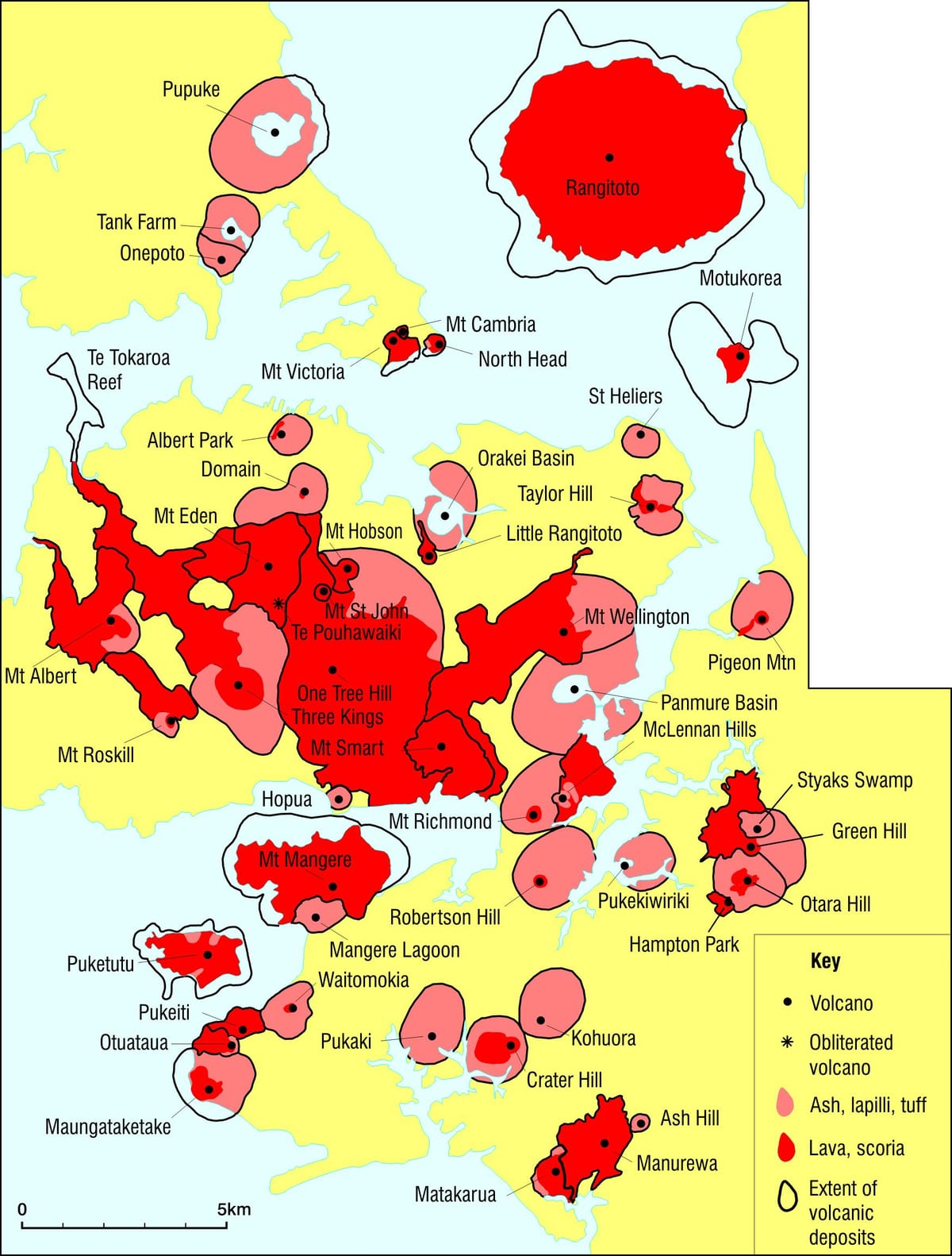 Auckland vulkaanid kaart