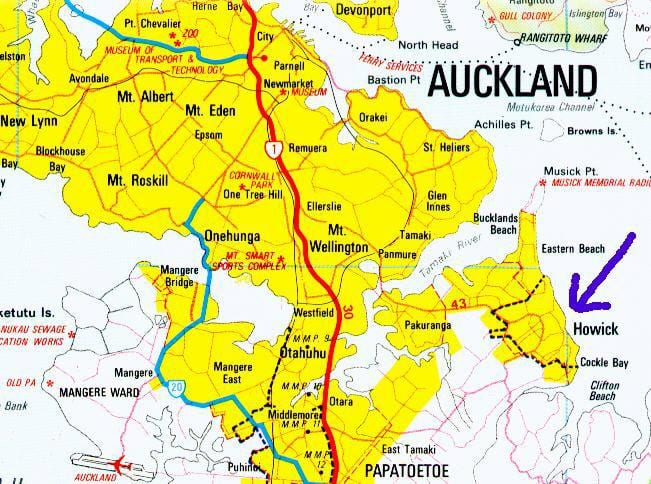 kaart Howick Auckland