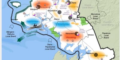 Kaart lõuna-Auckland